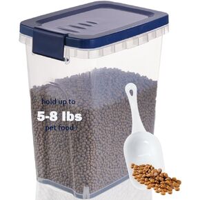 EIwichen Dog and Cat Food Storage Container with Scoop - 5-10 Lbs Pet Food Container with Airtight Lid, Dry Food Bin BPA Free, Kibble Container, for Pet, Cat, Dog, Bird Seed, e