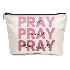 Christian Gift Pray On It Cosmetic Bag