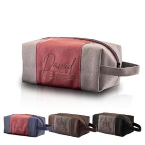 Personalized Toiletry Bag for Men - Leather Toiletry Bag for Men - Custom Toiletry Bag for Men - Mens Toiletry Travel Bag for Groomsmen Giveaway, Christmas, Birthday, Holiday Gifts (Single, Blue) in Saudi Arabia