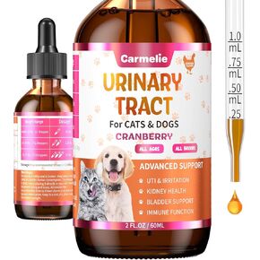 Cat & Dog Urinary Tract Support Drops with Cranberry – Kidney & Bladder Health– Natural Supplement for Pet Wellness & Comfort