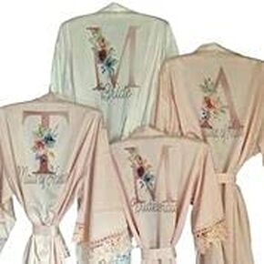 Women's Satin Kimono Robe for Bridesmaid and Bride Wedding Party Getting Ready Short Robe