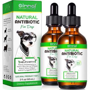 Antibiotics for Dogs, Natural Dog Antibiotics Drops Supports Allergy and Itch Relief, Pet Health Supplement Multivitamin for Pets, Bacon Flavor - 60ml / 2.02oz