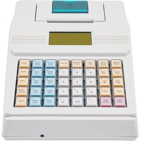 40 Keys Electronic Cash Register, Multiple Functions Supports Anti Theft System Programmable Cash Registers with Display Screen for Small Businesses Retail Store Restaurant,Not Include Drawer