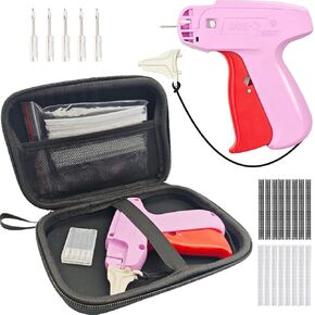 Mini Stitch Gun for Clothes - Quick Clothing Fixer - Handheld Fine Stitch Gun - Micro Tagging Gun Kit Includes 1000 Black Fasteners & 1000 White Fasteners, 6 Needle and Hard Case