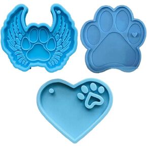 3Pcs Dogs Paws Pendants Silicone Molds Dogs Paws Keychain Casting Mold Handmade Mold Silicone Mold Resin Casting Molds