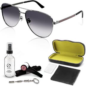Gucci GG1233SA Aviator shape Sunglasses + Bundle with eSHADES Luxury Eyewear Kit in Saudi Arabia