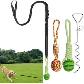 Dog Bungee Tug Toy for Large/Medium/Small Dogs, Dog tug of war Toy with Stake,Outdoor Interactive Toys Can Be Used on Lawns or Trees
