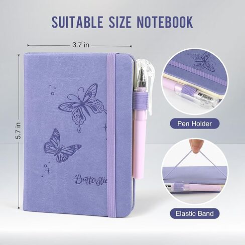 Small Notebook College Ruled, 3 Pack (3 color) 3.7x5.7 in Pocket Notebook A6 Butterfly Journaling Notebooks Mini Hardcover Lined Note Pads with Pens for Work Business Travel and Office Supplies in Kuwait