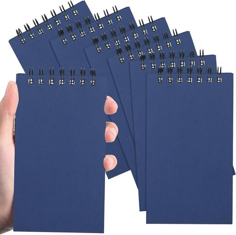 Tenceur 6 Pcs Pocket Notebook Bulk Small 3x5 Inch Spiral Notepads Mini Top Bound Spiral Notebook With Lined Pages 120 Pages Ruled Journals Memo Pads for Home Office College Work School (Black) in Kuwait