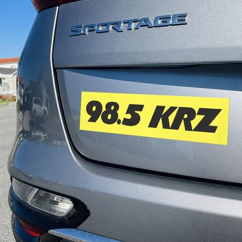 KRZ 98.5 FM Pennsylvania Yellow Pumper Sticker - Radio Vintage Style 80s in Saudi Arabia