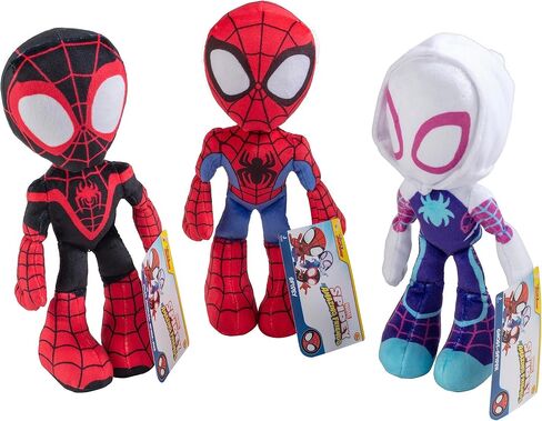 Marvel Spidey وأصدقائه المدهشون 8 "مجموعة من 3 حزم - Spider -Man ، Miles Morales ، Gwen Stacy Ghost - شخصيات حيوانات محشوة رسميًا - هدية آية العنكبوت للأطفال ، الأولاد ، الفتيات in Kuwait