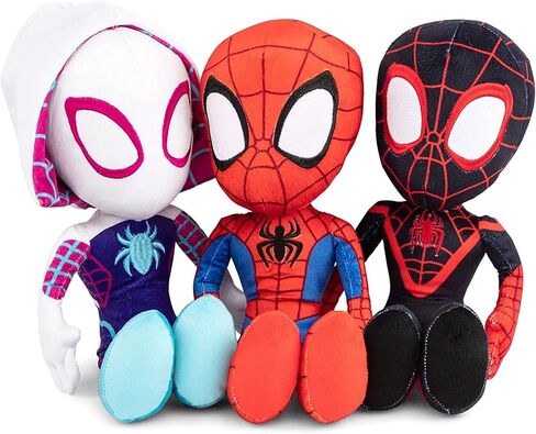 Marvel Spidey وأصدقائه المدهشون 8 "مجموعة من 3 حزم - Spider -Man ، Miles Morales ، Gwen Stacy Ghost - شخصيات حيوانات محشوة رسميًا - هدية آية العنكبوت للأطفال ، الأولاد ، الفتيات in Kuwait