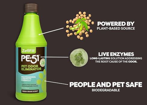PE-51 PET OROD ELIMINATOR-PRINE ROODERIZER مع MAX FLOW Garden HOSE RARKUSE فوهة | الحيوانات الأليفة ، العشب والساحة الرائحة مزيل | Cat & Dog Pee Deodorizer Spray | جميع الإنزيمات الطبيعية | 32 أوقية زجاجة in Kuwait