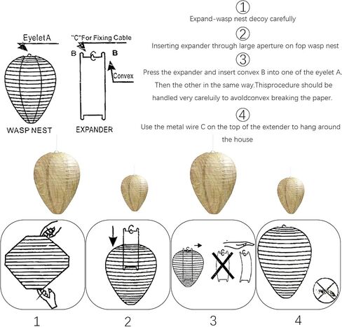 6 Pack Nest Decoy Paper Hanging Fake Nest for Outdoor Hanging 2 Color in Saudi Arabia