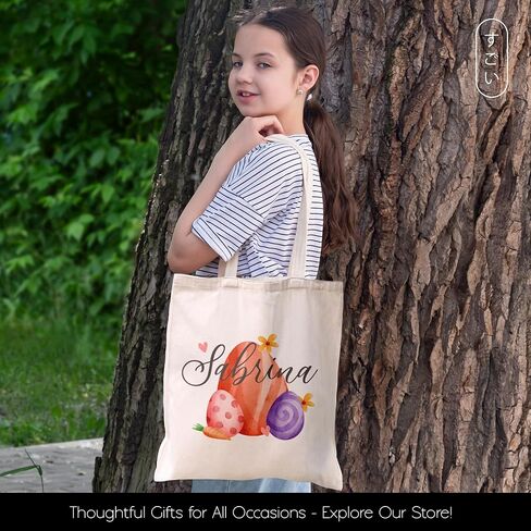 Personalized Custom Easter Basket For Girls Boys Kids Babies Custom Kids Easter Tote Bags Custom Easter Bag Custom Name Easter Basket Customized Candy Egg Easter Bunny Tote Bags Easter (Design 5) in Kuwait