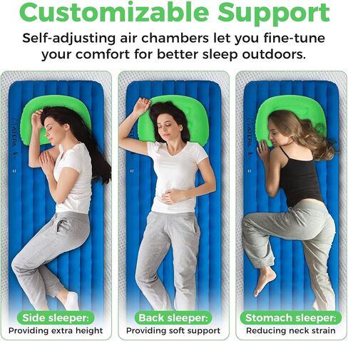ATEPA Ultralight Inflatable Pillow - Camping Travel, 2oz Insulated Compact, Comfortable, Inflating Pillows for Neck & Lumbar Support for Hiking, Backpacking in Saudi Arabia