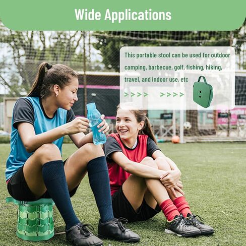 مجموعة مجموعة البراز المحمولة القابلة للطي - مقعد تصغير دائري + وسادة مقعد - حزمة قيمة رائعة للتخييم والسفر والنزهات والبستنة in Kuwait