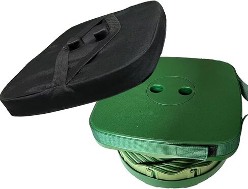 مجموعة مجموعة البراز المحمولة القابلة للطي - مقعد تصغير دائري + وسادة مقعد - حزمة قيمة رائعة للتخييم والسفر والنزهات والبستنة in Kuwait