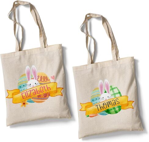 Personalized Custom Easter Basket For Girls Boys Kids Babies Custom Kids Easter Tote Bags Custom Easter Bag Custom Name Easter Basket Customized Candy Egg Easter Bunny Tote Bags Easter (Design 5) in Kuwait