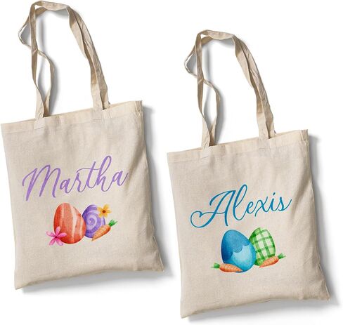 Personalized Custom Easter Basket For Girls Boys Kids Babies Custom Kids Easter Tote Bags Custom Easter Bag Custom Name Easter Basket Customized Candy Egg Easter Bunny Tote Bags Easter (Design 5) in Kuwait