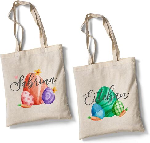 Personalized Custom Easter Basket For Girls Boys Kids Babies Custom Kids Easter Tote Bags Custom Easter Bag Custom Name Easter Basket Customized Candy Egg Easter Bunny Tote Bags Easter (Design 5) in Kuwait