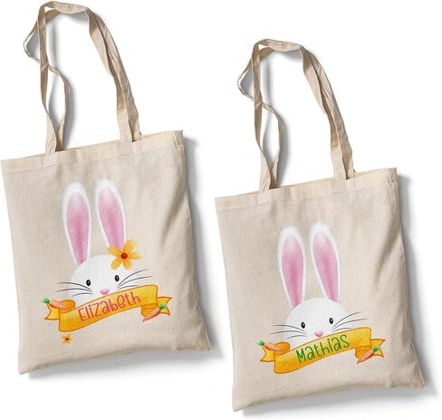 Personalized Custom Easter Basket For Girls Boys Kids Babies Custom Kids Easter Tote Bags Custom Easter Bag Custom Name Easter Basket Customized Candy Egg Easter Bunny Tote Bags Easter (Design 5) in Kuwait