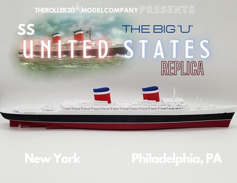 نموذج SS United States بواسطة Theroller3d 1 قدم في الطول (نموذج مع حامل) in Kuwait