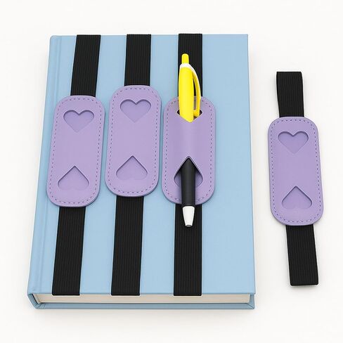 4 Pcs Elastic Heart Pen Holder for Notebook, Planner Accessories in Kuwait