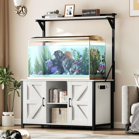 yitahome 120 جالون أسماك خزان مع منافذ الطاقة ، والمعادن الشديدة المعادن الحوض الكبير مع الخزانة ، terrarium terrariums الزواحف لتخزين ملحقات خزان السمك ، 1100 رطل السعة in Kuwait