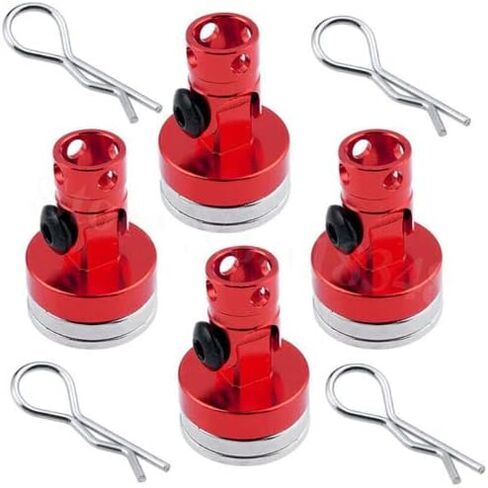 4PCS Magnetic Invisible Body Post Mount with R Clips Fit for 1/10 RC Car HSP (Red) in Saudi Arabia