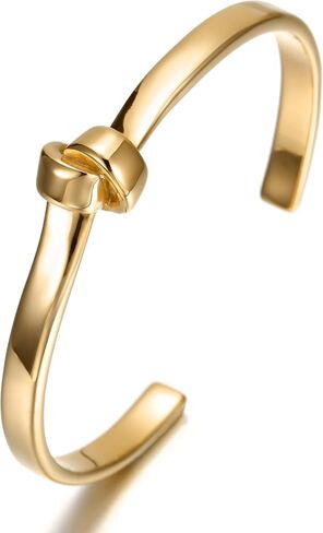 WISTIC Gold Bracelet for Women with Love Jewelry Stainless Steel Knot Tie Bangle Cuff Chunky Clover Heart Gold Rose Gold Silver Plated Bracelets for Girls in Saudi Arabia