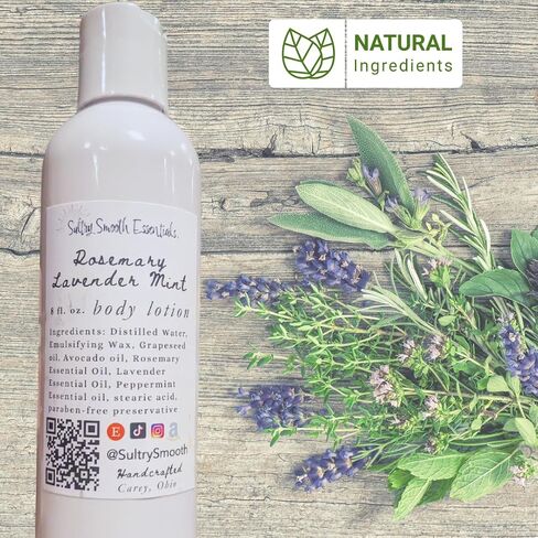 Rosemary Lavender Mint Body Lotion - Herbal, Natural moisturizer with Lavender, Rosemary and Peppermint Essential Oils, Invigorating and Fresh! (4 oz) in Saudi Arabia