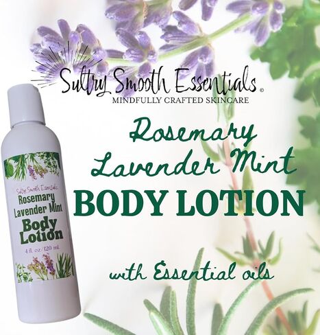 Rosemary Lavender Mint Body Lotion - Herbal, Natural moisturizer with Lavender, Rosemary and Peppermint Essential Oils, Invigorating and Fresh! (4 oz) in Saudi Arabia