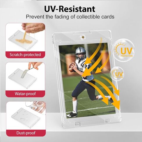 100ct Magnetic Card Holder, 35pt One Card Touch Holders for Trading Cards, U-V Protection Card Display Case Protectors Sleeves Hard Plastic Cover for Sports Game in Saudi Arabia