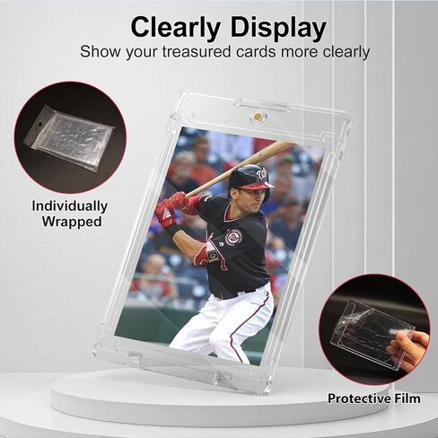 100ct Magnetic Card Holder, 35pt One Card Touch Holders for Trading Cards, U-V Protection Card Display Case Protectors Sleeves Hard Plastic Cover for Sports Game in Saudi Arabia