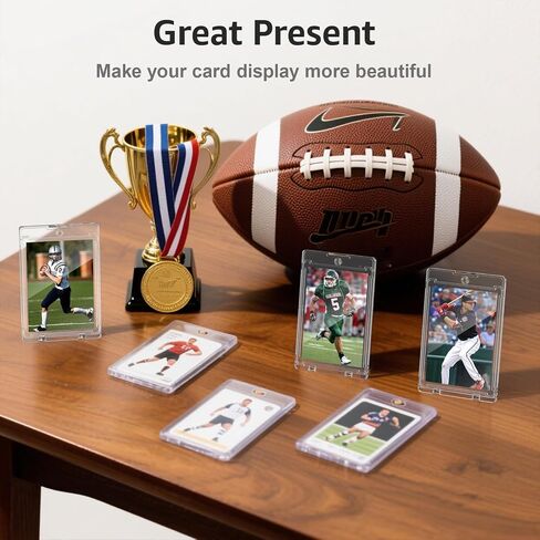 100ct Magnetic Card Holder, 35pt One Card Touch Holders for Trading Cards, U-V Protection Card Display Case Protectors Sleeves Hard Plastic Cover for Sports Game in Saudi Arabia