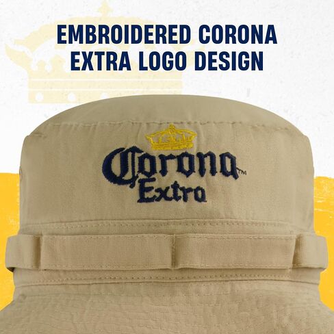 Corona Bucket Hat, Packable Travel Hat, Cotton Wide Brim Summer Cap with Adjustable Drawstring, Khaki, One Size in Saudi Arabia