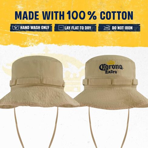 Corona Bucket Hat, Packable Travel Hat, Cotton Wide Brim Summer Cap with Adjustable Drawstring, Khaki, One Size in Saudi Arabia