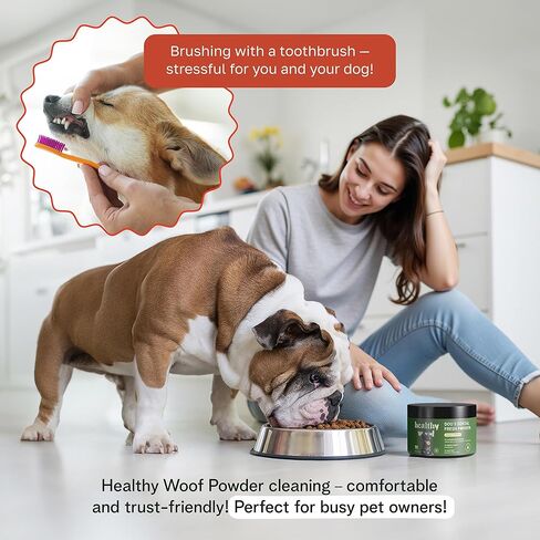Dental Powder for Dogs Teeth Cleaning. Complete Oral Care Bone Broth. Made in The USA. 2.1 oz, 30 Scoops in Saudi Arabia