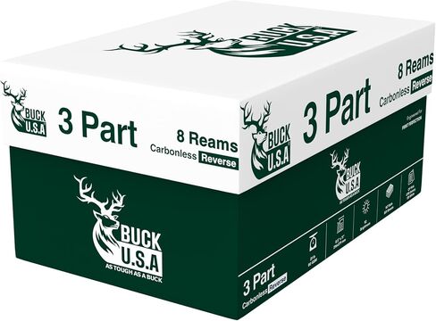Buck 2 Part Reverse Carbonless NCR Paper, 8 Reams, 8.5" x 11" Collated Paper, 4000 Sheets, CF Canary/CB White - Ideal for Laser & Digital Printers & Perfect for Professional Duplicates in Saudi Arabia
