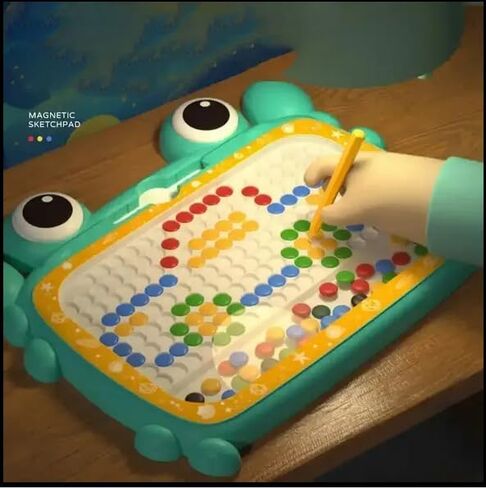 Magnetic Dots Board, Magnetic Drawing Board for Toddlers, Magnetic Drawing Board for Kids, Magnetic Dot Art with Magnetic Pen,Magnetic Tablet Toy for Airplane & Car Ride Activities for Kids (Cyan) in Saudi Arabia