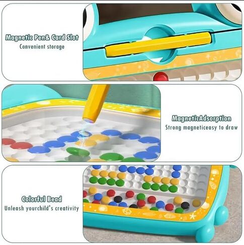 Magnetic Dots Board, Magnetic Drawing Board for Toddlers, Magnetic Drawing Board for Kids, Magnetic Dot Art with Magnetic Pen,Magnetic Tablet Toy for Airplane & Car Ride Activities for Kids (Cyan) in Saudi Arabia