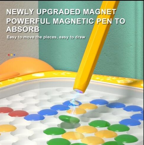 Magnetic Dots Board, Magnetic Drawing Board for Toddlers, Magnetic Drawing Board for Kids, Magnetic Dot Art with Magnetic Pen,Magnetic Tablet Toy for Airplane & Car Ride Activities for Kids (Cyan) in Saudi Arabia