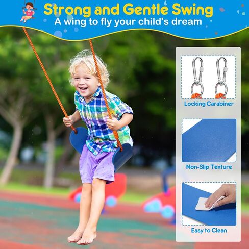 GIKPAL Saucer Swing with Stand for Kids Outdoor, 440lbs Swing Set with Heavy-Duty Metal Frame and Adjustable Ropes, Safe Waterproof Round Playset for Backyard Playground Park, Rainbow Color in Kuwait