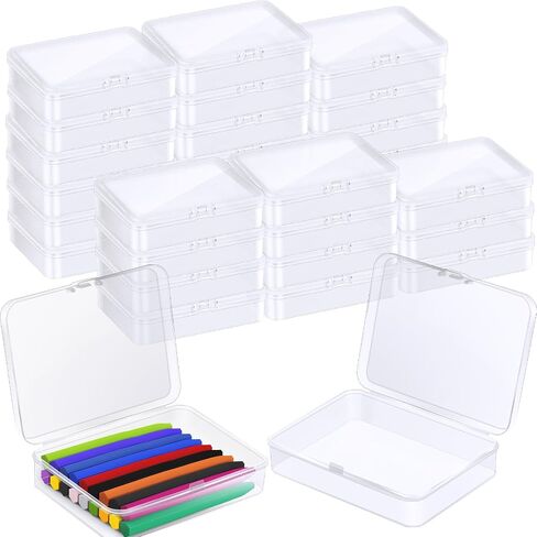 30 PCS صندوق تلوين بلاستيكي مع غطاء ، حاويات تخزين CARTER CARRYON CARTEON CARTEON CASE FORMONS FOR ART CARFS School School Supplies (30) in Kuwait