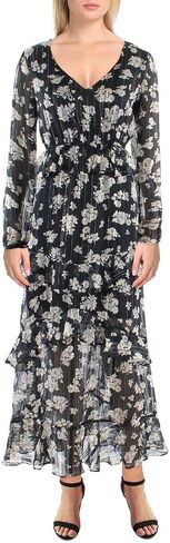 Jessica Simpson Women's Baianca V-Neck Ruffle Maxi Dress in Saudi Arabia
