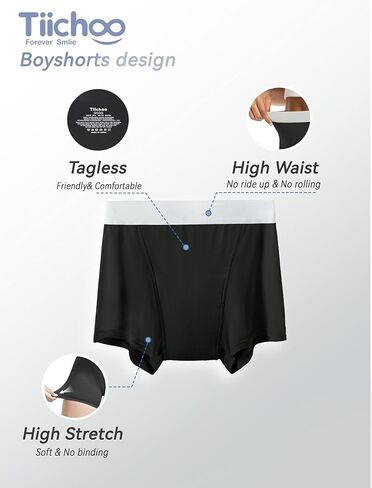 Period Underwear for Women Boyshort High Waisted Period Panties Heavy Flow Overnight Period Shorts Leakproof 2 Pack in Kuwait