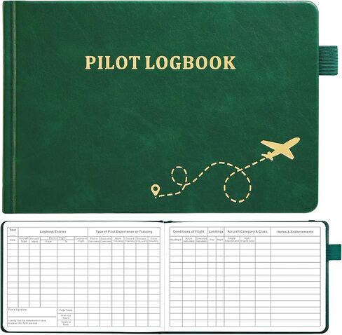 JUBTIC Pilot Logbook, Flight Log Book with 112 Pages to Record 48 Flights, Pilot Log Book for Professional, Student Pilots, Aviation Logbook(5.6 * 8.5")- Black in Saudi Arabia