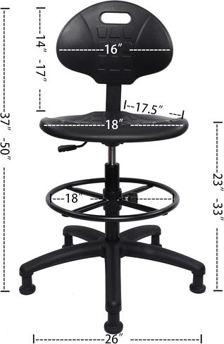 خذ كرسي UR SEAT® Deluxe Drafting Lab Crast ، 18 '' 'القابل للتعديل ، ارتفاع قابل للتعديل ، 10' ، سعة مقعد 450 رطلاً ، يتم شحنها في غضون 24 ساعة (انزلاق غير متداول) in Kuwait