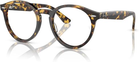 Ray-Ban RX7680V Larry Round Prescription Eyewear Frames, Grey Havana/Demo Lens, 49 mm in Saudi Arabia